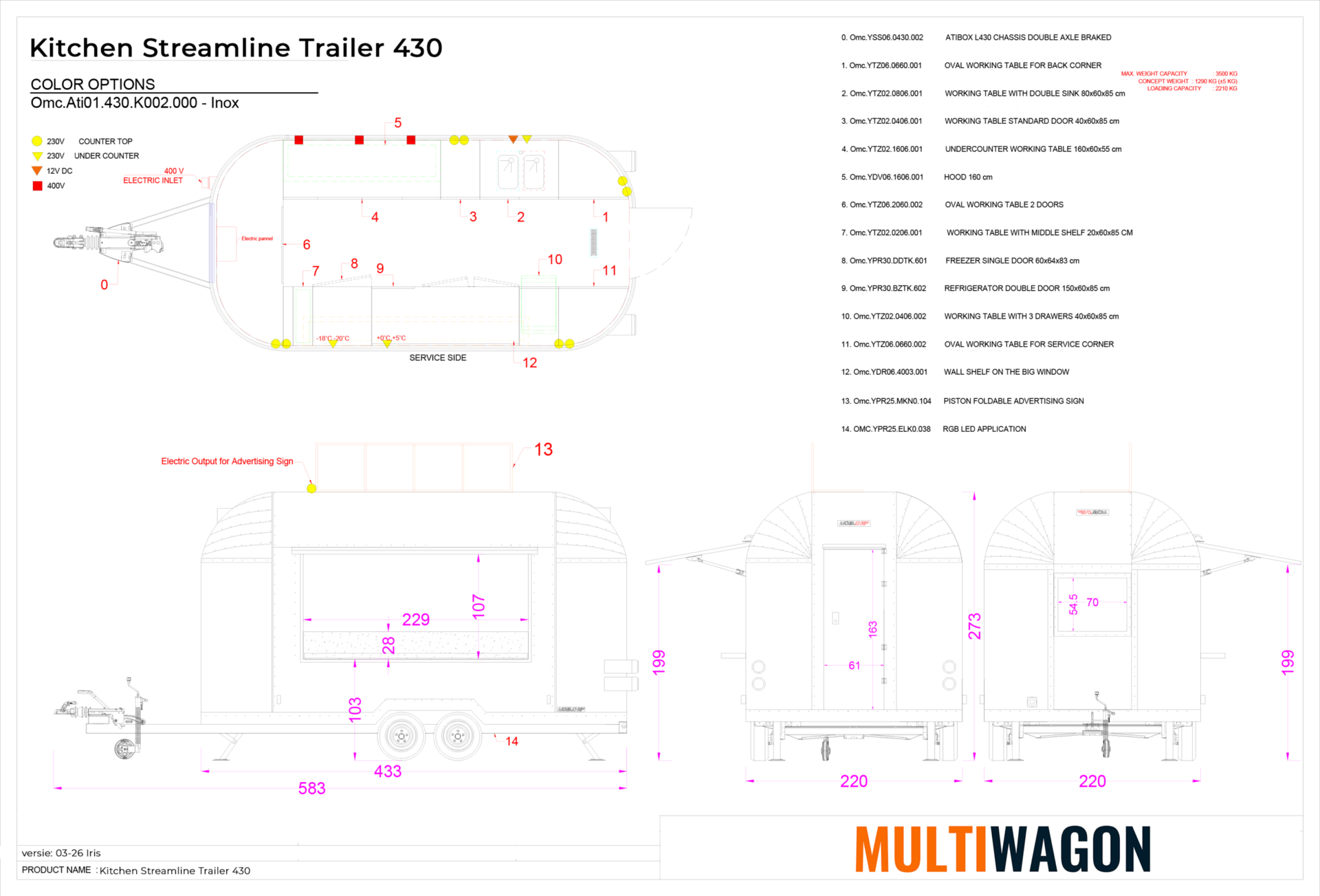 Kitchen Streamline Trailer 430