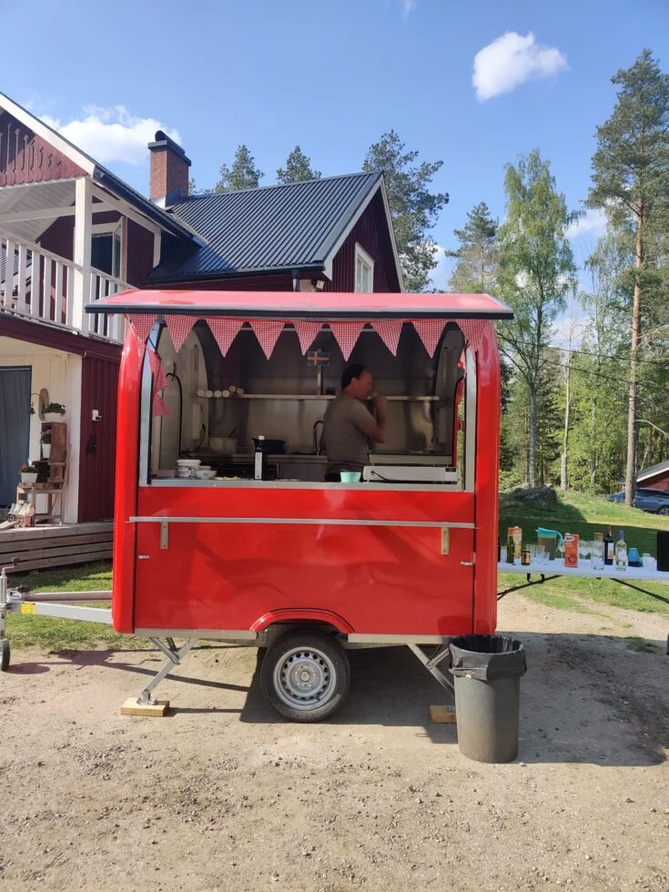The aroma of hot dogs attracts new customers