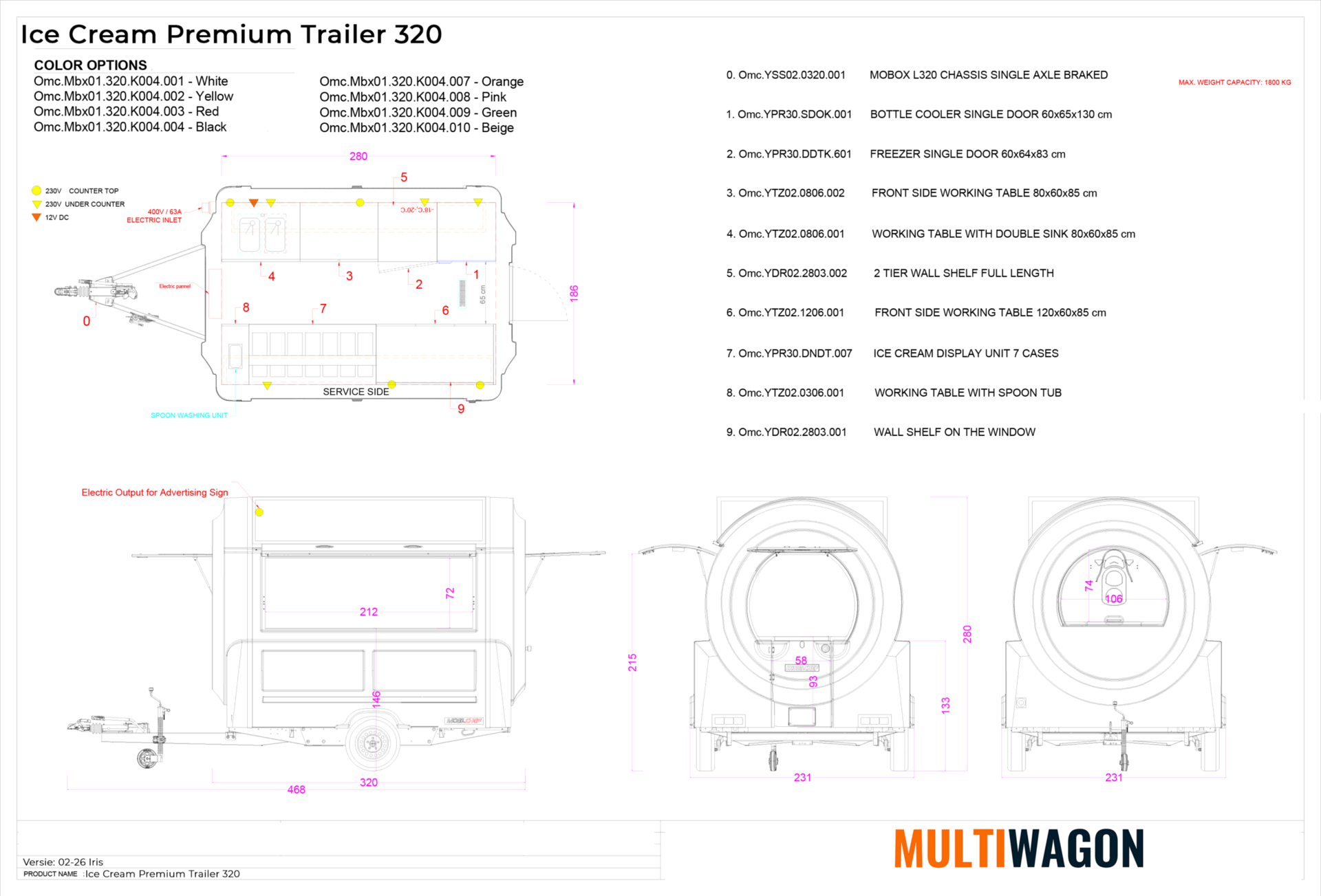 Ice cream Premium Trailer 320
