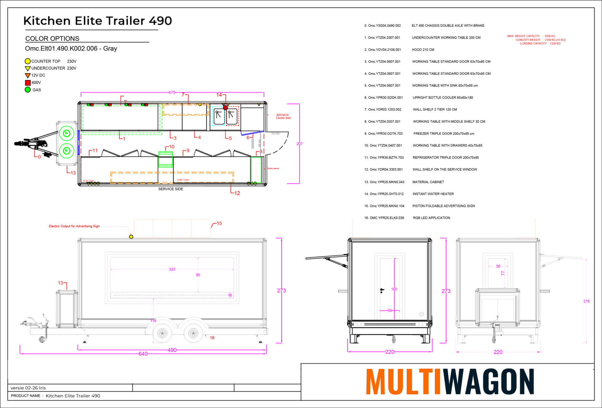 Kitchen Elite Trailer 490