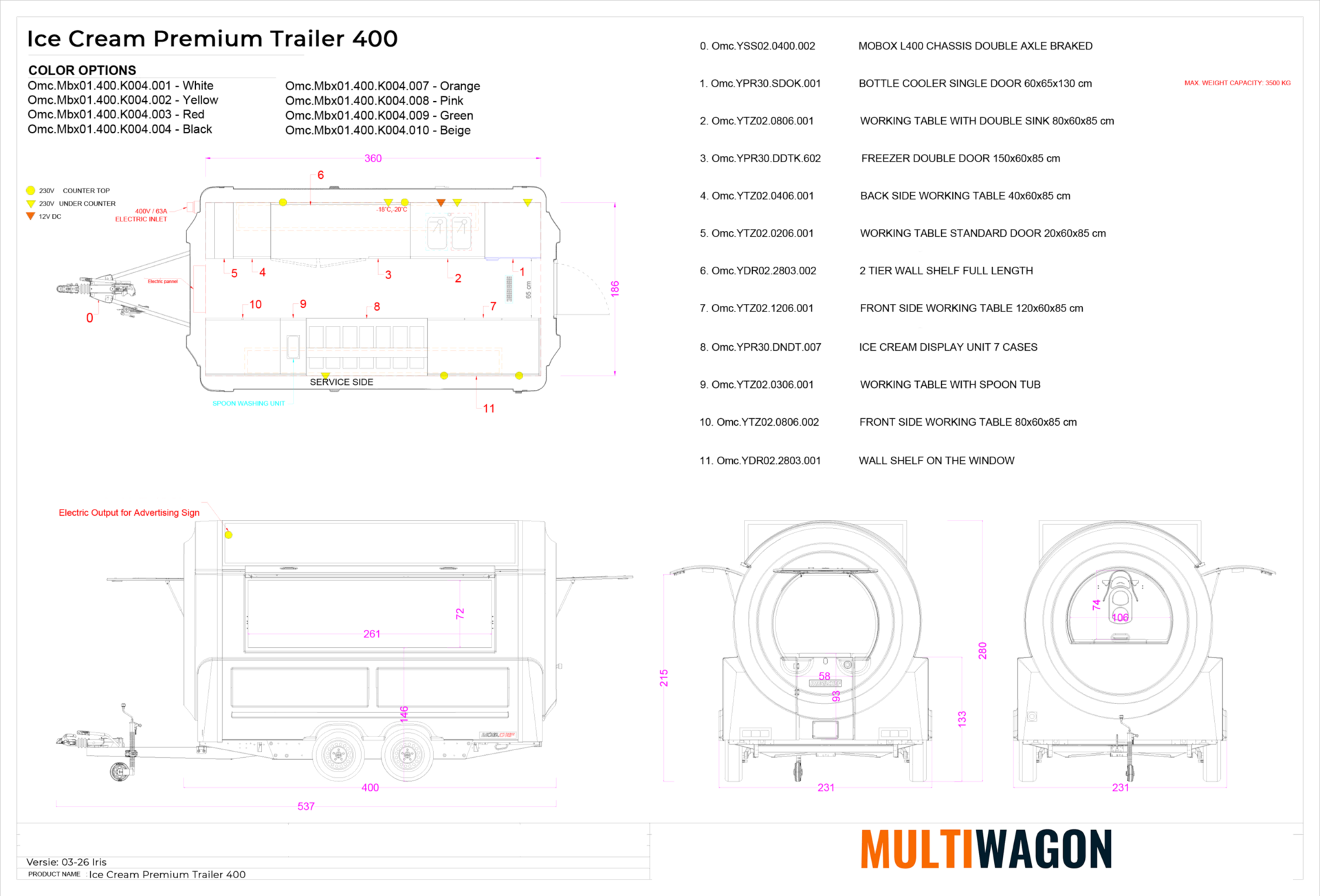 Ice cream Premium Trailer 400